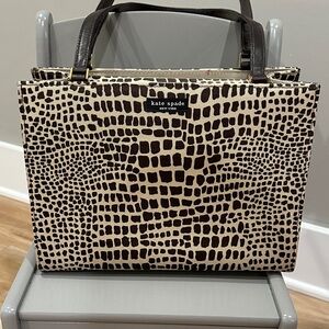 Kate Spade Black and Cream Patterned Tote